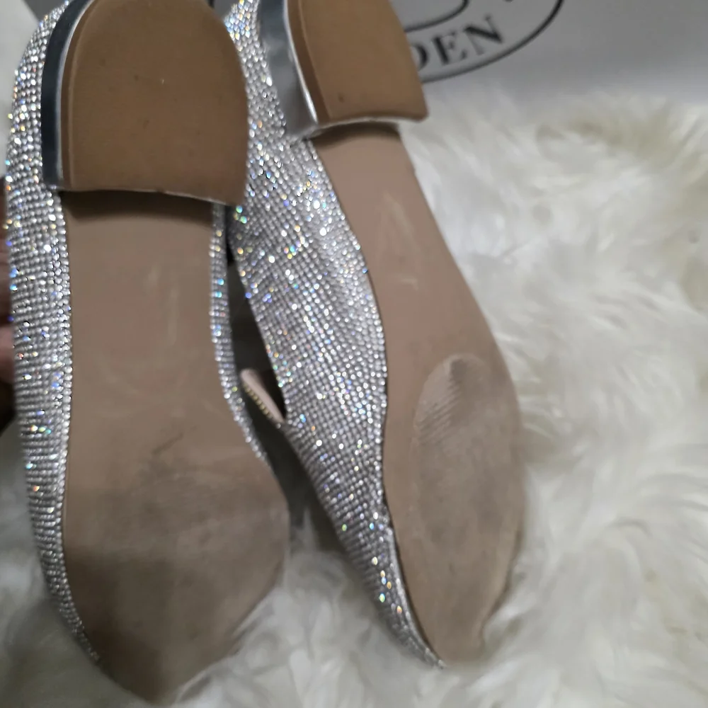 Steve Madden Women's Silver Crystal Embellished Loafers